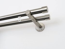 Vorhangschiene zweifach mit Vorhang-Gleiter